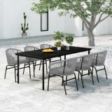 VidaXL Set mobilier de grădină, 7 piese, gri