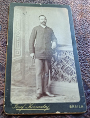 Fotografie barbat, Braila, tip CDV foto