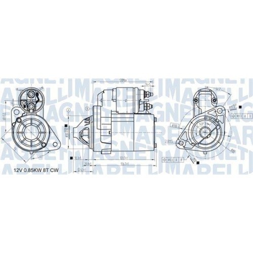 Electromotor Nissan Micra C+C 3 (K12) 08.05-06.10, Micra 2 (K11) 01.92-12.07, Micra 3 (K12) 03.02-06.10, Note (E11 Ne11) 01.05-08.13, MAGNETI MARELLI