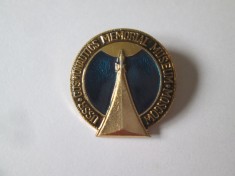 URSS/Rusia insigna colectie Muzeul Memorial de Cosmonautica al URSS din Moscova anii 70,dimensiuni:28 x 27 mm