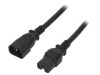 Cablu Alimentare 1m 15A Negru IEC C14 la C15