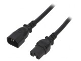 Cablu de Alimentare 3x14AWG IEC C14 la IEC C15 3m Negru 15A