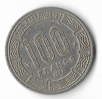 Moneda 100 francs 1982 - Republica Centrafricana foto