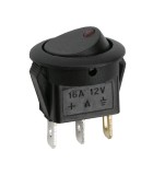 Interupator basculant 1 circuit 3 pini 12V 16A OFF-ON LED rosu cu retinere
