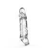 Manson Penis Get Real Manson Mediu Transparent +4cm, Texturat, TPE Moale, Inel Testicule. Extensie Penis Premium