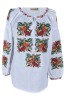Bluza tip ie dama R2, alb/ portocaliu marimea S