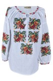 Bluza tip ie dama R2, alb/ portocaliu , marimea L