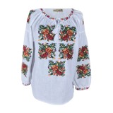 Bluza tip ie dama R2, alb/ portocaliu , marimea M