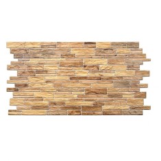 Panou decorativ, PVC, model piatra 3D, nuante bej-maro, 96x48.5cm