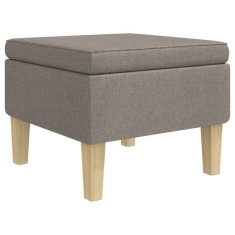 Scaun cu picioare din lemn, gri taupe, material textil foto