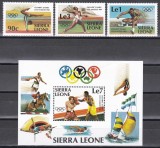 Sierra Leone 1984 - Jocurile Olimpice - Los Angeles, Serie + Colita, MNH