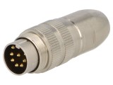 Conector M16 mufă tată lipire pe cablu 8 pini 5A 60V drept