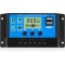 Controler incarcare solara, 30A, 12V/24V, Afisaj LCD, Negru/Albastru
