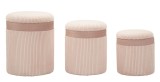 Mauro Ferretti Set De 3 Pufuri Cu Spatiu De Depozitare, Roz, Cm &Oslash; 40,5X49,5-35X42-31X36 | Aosom Romania
