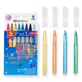 Set Carioci Glitter, Glitter Marker, 8 Culori, Subțiri, 15cm, Oem