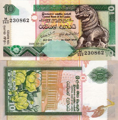 SRI LANKA 10 rupees 2006 UNC!!! foto