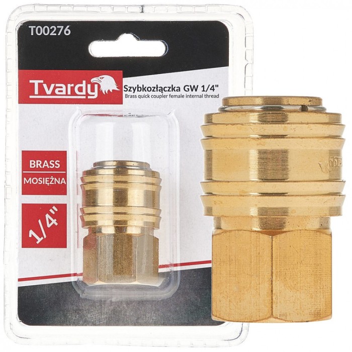 Conector rapid din alama tip mama, filet interior 1 / 4&quot;, Tvardy T00276