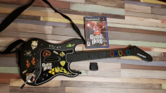 Pachet Chitara wireless +1 joc Guitar Hero ptr ps2 original playstation2 ps 2 foto