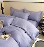 Cumpara ieftin Lenjerie pat dublu,bumbac finet,6 piese,cearceaf cu elastic,mov uni-A796, Jojo Home