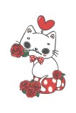 Cumpara ieftin Sticker decorativ Pisicuta, Rosu, 82 cm, 5333ST, Oem