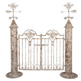 Cumpara ieftin Poarta gradina decorativa fier alb maro vintage 164x40x172 cm