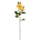 Fir floare trandafir decorativ,plastic,galben,60 cm, Oem