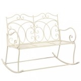 Bancă de grădină, alb vintage, 104 cm, fier