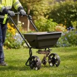 vidaXL &Icirc;mprăștietor Negru 47 x 82 x 75 cm PVC și Oțel 42019626