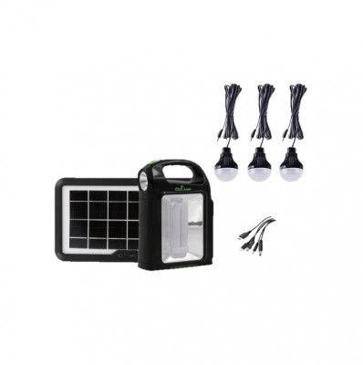 Kit solar CCLAMP CL-02, functie power bank, 3 becuri incluse, panou solar foto