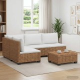 Cumpara ieftin 5 buc. Set de lounge din ratan cu perne GENDT Ratan Natural