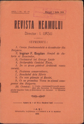 HST Z319 Revista Neamului 16-17/1916 Iași foto