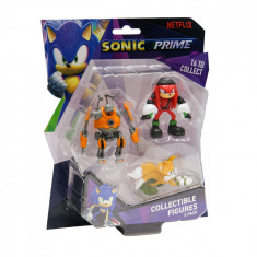 Sonic Prime - Set 3 figurine, blister, Eggforcer &amp; Knuckles NY &amp; Tails