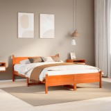 VidaXL Cadru pat fără saltea, maro ceruit, 160x200 cm, lemn masiv pin