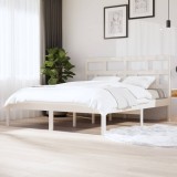Cumpara ieftin Cadru de pat Super King, alb, 180x200 cm, lemn masiv