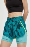 Cumpara ieftin Under Armour pantaloni scurți de antrenament Project Rock culoarea verde, modelator, medium waist