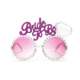 Ochelarii decorativi, flippy, tema nunta, model bride to be, din plastic, roz