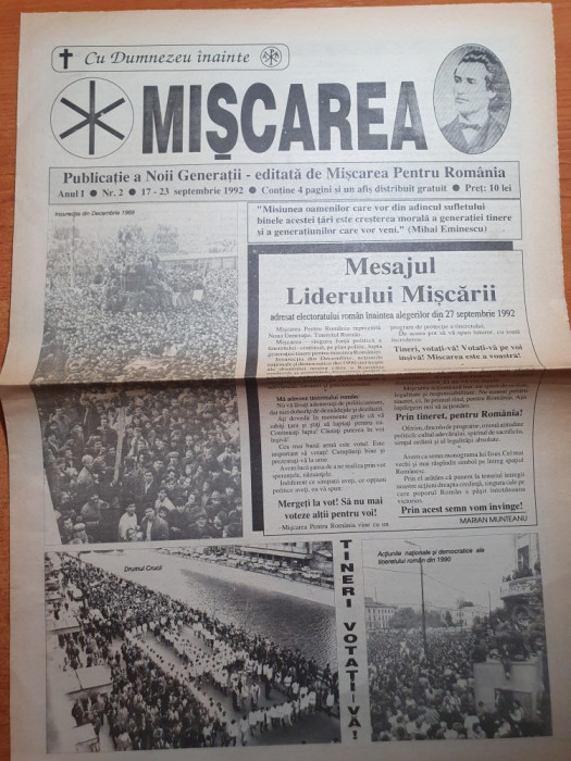 ziarul miscarea 17-23 septembrie 1992