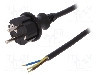 Cablu alimentare AC, 1.5m, 3 fire, culoare negru, cabluri, CEE 7/7 (E/F) mufa, SCHUKO mufa, PLASTROL - W-98380
