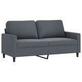 Cumpara ieftin Canapea cu 2 locuri, gri inchis, 140 cm, catifea