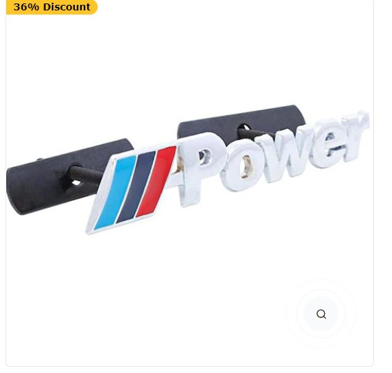 Emblema metal auto pt grilla din fata M Power bmw metalica prinderi incluse