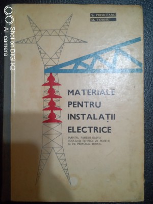 Materiale pentru instalatii electrice-manual anul I-S,Prisiceanu,M.Voiosu foto