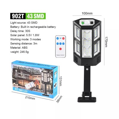 Lampa solara 43 LED SMD 10W, suport prindere, telecomanda foto