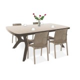 Cumpara ieftin Set mobilier de grădină Balimore 4+1, cappuccino