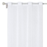 Perdea Decorativă cu Inele, Voal Alb, 140x140cm, Poliester, Oem