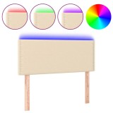 Cumpara ieftin Tablie de pat cu LED, crem, 100x5x78/88 cm, textil
