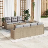 VidaXL Set de canapea pentru grădină 8 pcs Bej, gri deschis Mare