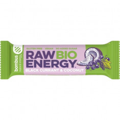 Baton energizant bio cu coacaze negre si nuca de cocos Raw Energy, 50g, Bombus