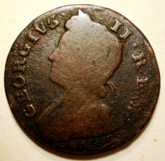 G.025 MAREA BRITANIE ANGLIA GEORGE II 1/2 HALF PENNY 1739 foto