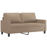 Cumpara ieftin Canapea cu 2 locuri, cappuccino, 140 cm, piele ecologica