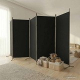 vidaXL Paravan de cameră cu 5 panouri, negru, 433x180 cm, textil 350269